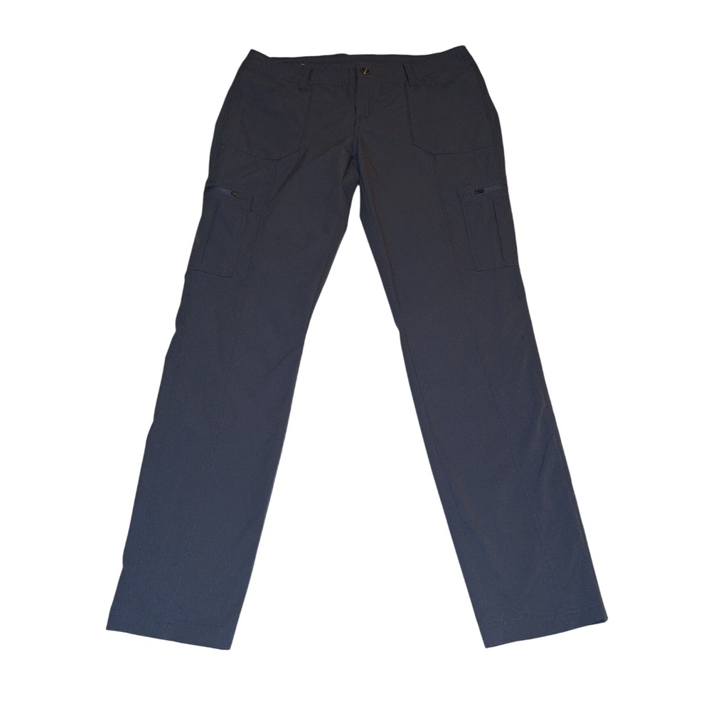 Kuhl Women's Hiking Pants 10R Straight Leg Free Flex Cargo Zip Pockets Navy Blue